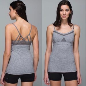 Lululemon Just Breathe Heathered Slate Tank Top